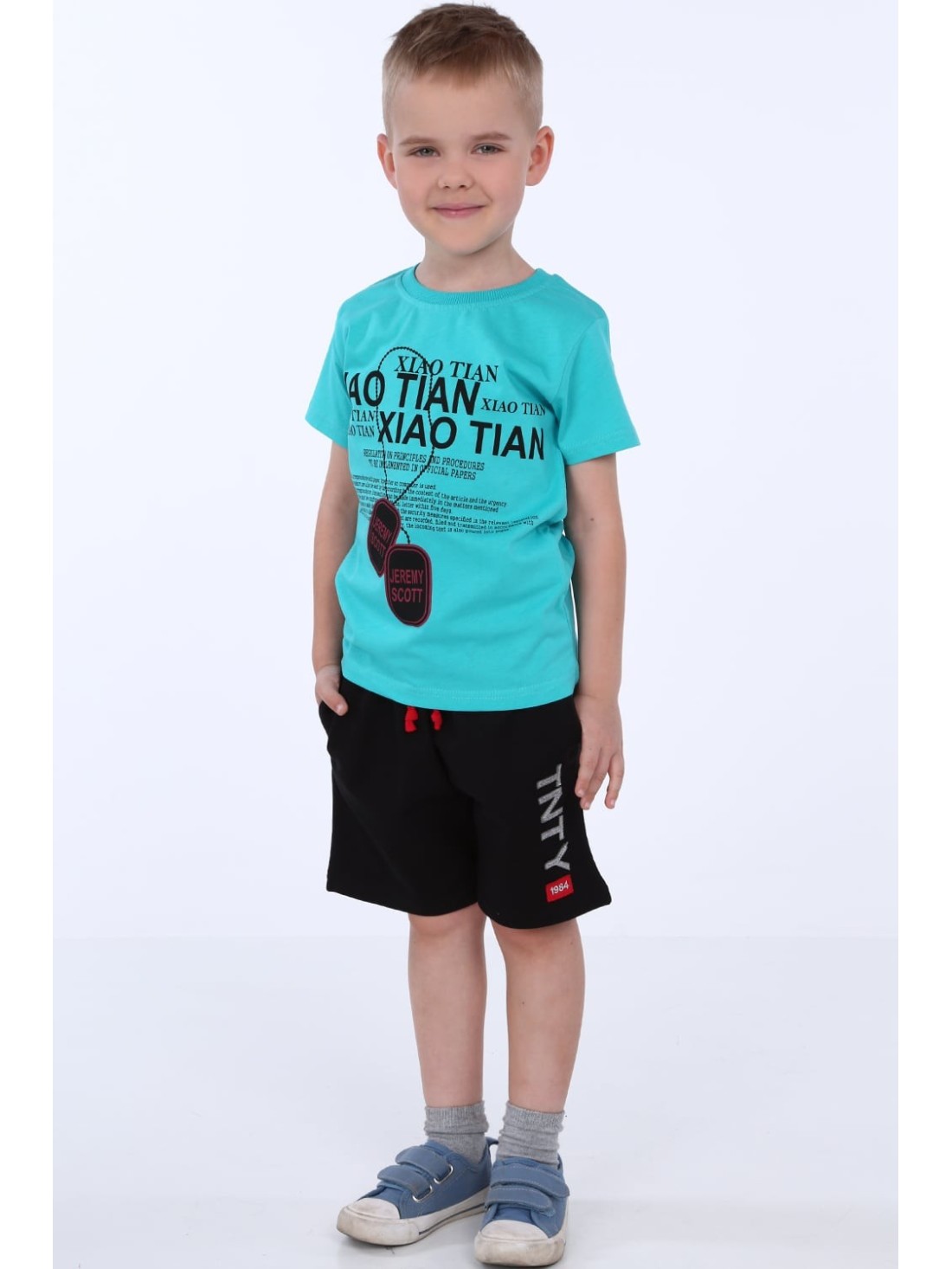 Boy\'s T-shirt with print, mint NDZ4489 - Online store - Boutique